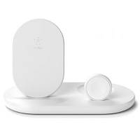 Зарядное устройство Belkin 3-in-1 Wireless Pad/Stand/Apple Watch, white (WIZ001VFWH) (код 1180331)