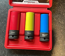 Набір ударних головок 1/2" 17/19/21мм для литих дисків шиномонтажні Milwaukee 4932451568, фото 2