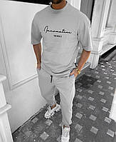 Костюм чоловічий спортивний з двонитки футболка і штани, фото 3