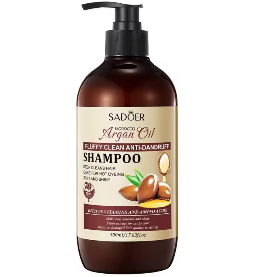 Шампунь для волосся з аргановою олією SADOER Argan Oil Fluffy Clean Anti-dandruff Shampoo 500 мл