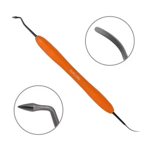 Гладилка 2CSCOM2 силіконова ручка двостороннє титанове покриття для композитів і фотополімерів, фото 1