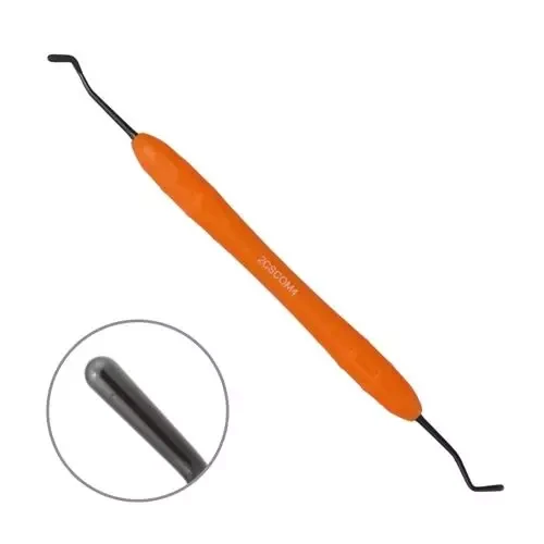 Гладилка 2CSCOM4 силіконова ручка двостороннє титанове покриття для композитів і фотополімерів, фото 1