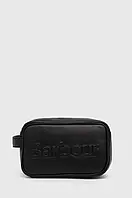 Urbanshop Шкіряна косметичка Barbour Logo Leather Washbag колір чорний MAC0451 РОЗМІРИ ЗАПИТУЙТЕ