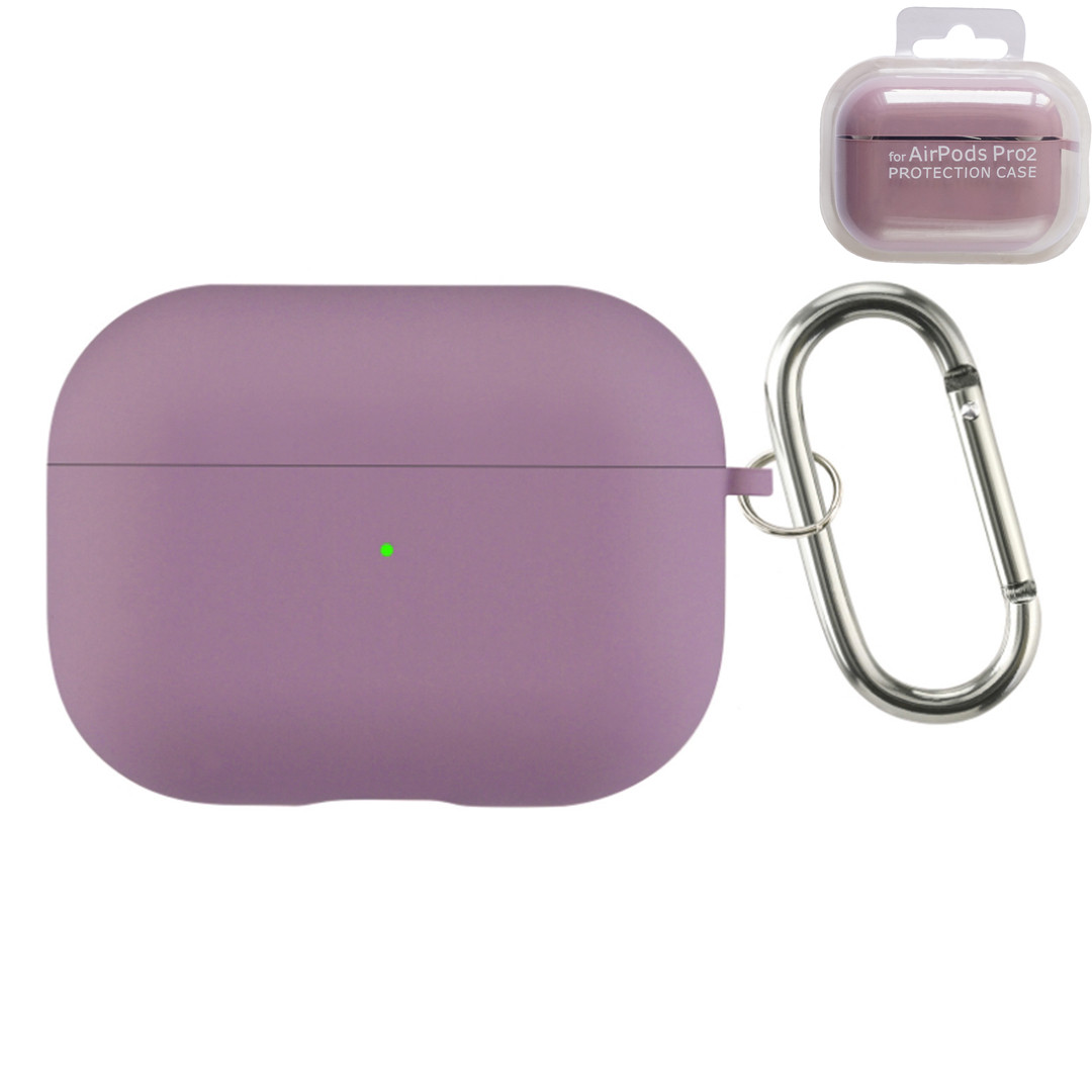 Силіконовий чохол для Apple Airpods Pro 2 | рідкий силікон + мікрофібра | Light Purple Plum