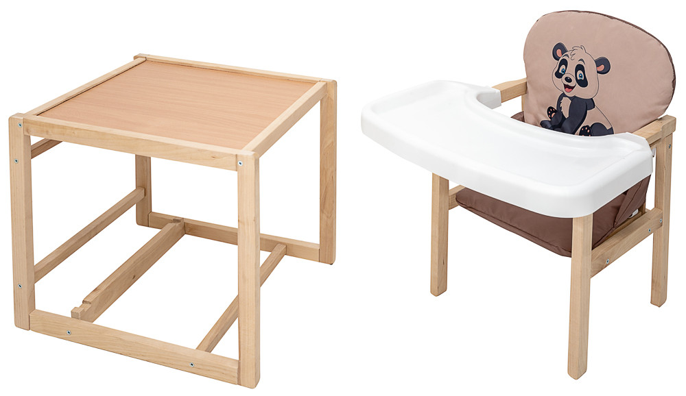 Стільчик-трансформер Babyroom Пеппі-230 eko капучино / шоколад (панда), фото 1