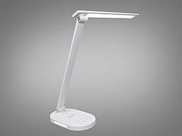 Світлодіодна настільна лампа з USB-зарядкою і нічником, біла, 6 W для офісу або дому A5503WH wireless charge