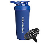 Шейкер спортивний SmartShake металевий Reforce Stainless Steel 30oz/900ml Navy Blue, фото 3