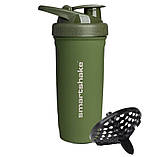 Шейкер спортивний SmartShake металевий Reforce Stainless Steel 30oz/900ml Army Green, фото 3