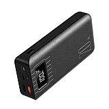 Повербанк Warmsof 20000mAh 2xUSB 1хType-C+Lightning с LED-дисплеем Черный, фото 2