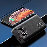 Повербанк Warmsof 20000mAh 2xUSB 1хType-C+Lightning с LED-дисплеем Черный, фото 3