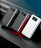 Повербанк Warmsof 20000mAh 2xUSB 1хType-C+Lightning с LED-дисплеем Черный, фото 4