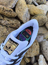 Кросівки ADIDAS SuperStar Black/White ЧОРНІ з білим шкіряні чоловічі унісекс демісезон, фото 4