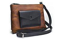 Женская кожаная сумка ручной работы Coolki Bossy коричневый IO, код: 6719937