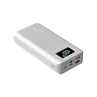 Повербанк Warmsof 20000mAh 2xUSB 1хType-C + Lightning з LED-дисплеєм Білий