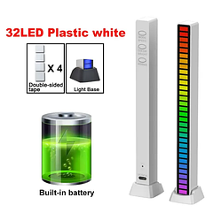 Міні Cвітильник Світлодіодний звукокеруючий RGB єквалайзер з аккумулятором. Білий