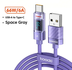 Кабель для швидкої зарядки Toocki 66W USB to Type-C sale