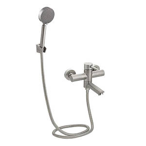 Lidz Aria 006 Змішувач для ванни Nickel (k35) з поворотним виливом і душовим гарнітуром LDARI006NKS34940