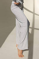 Жіночі штани German Volf. 23142 ажурний трикотаж серце, сірий меланж-XL