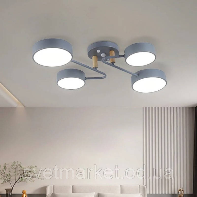Стельова люстра для спальні 6026/4 GY, фото 1