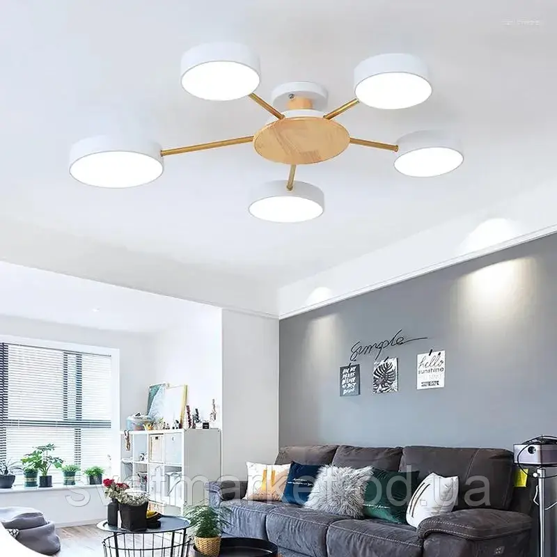 Стельова біла люстра 6056/5 WH, фото 1