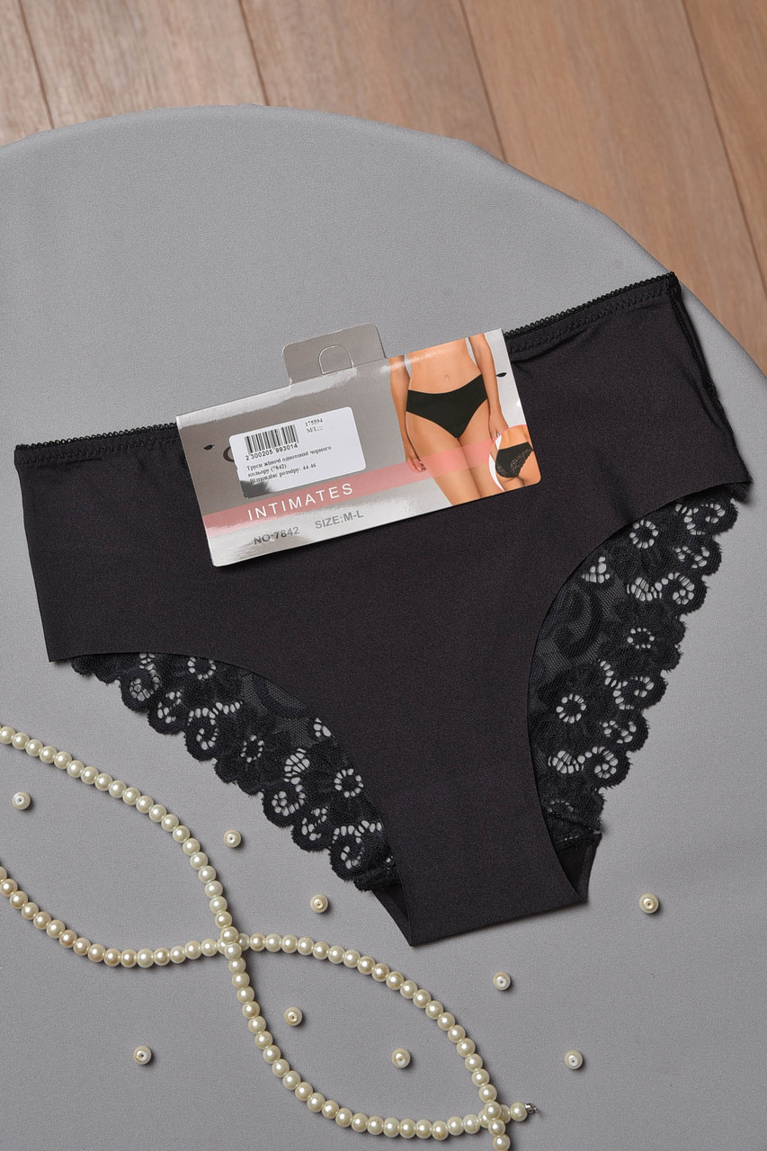 Труси жіночі однотонні чорного кольору р.M/L 175594S, фото 1