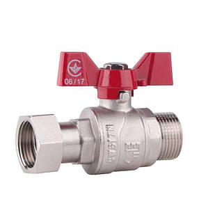 Кран кульовий з накидною гайкою SD Forte 1/2" ВН для води прямої SF261W15