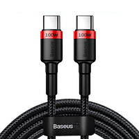 Кабель Baseus Cafule USB Type-C to USB Type-C 100W PD 0.5 м Black/Red (CATKLF-CL91)