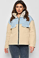 Куртка женская демисезонная бежево-голубого цвета 175899S