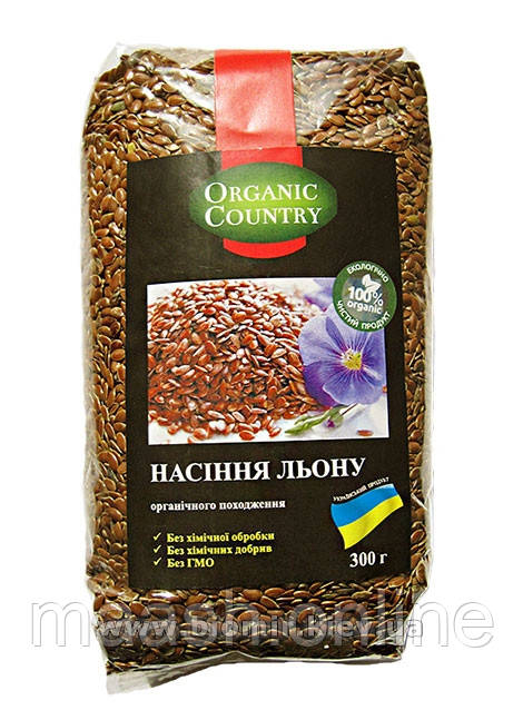 Насіння коричневого льону органічне Organic Country, 300 г