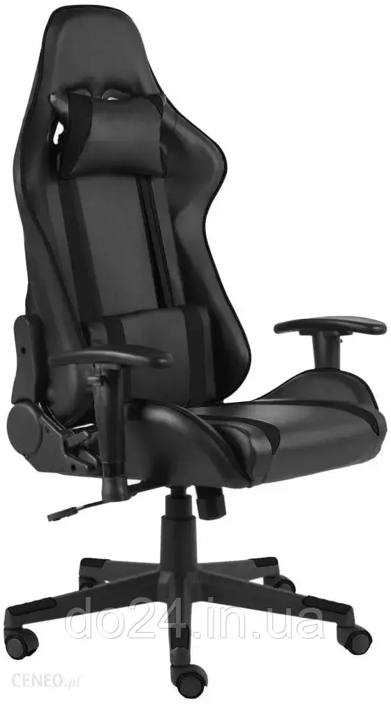 Крісло vidaXL Obrotowy fotel gamingowy czarny PVC (20478)