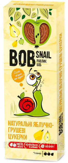 Цукерки яблучно грушеві пастила Bob Snail ,30г