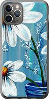 Чехол на iPhone 11 Pro Красивые арт-ромашки из силикона FCh_0071582