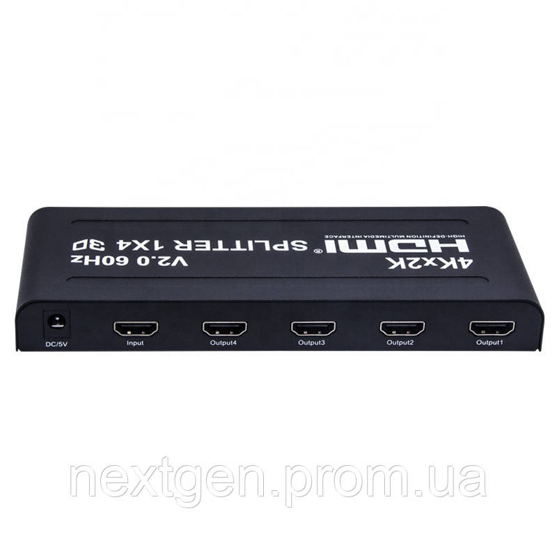 Розгалужувач сплітер Lucom HDMI 1x4 Splitter Act v2.0 4K60Hz Чорний (62.09.8250) KN, код: 7600951 - фото 1 - id-p2142935221