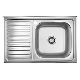 Накладна кухонна мийка Kroner KRP Satin — 5080R (0.8 мм)