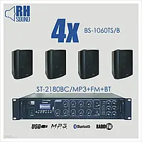 RH SOUND ST-2180BC/MP3+FM+BT + 4x BS-1060TS/B