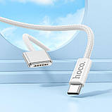 Кабель магнітний Hoco X103 Stone Type-C — Mag3, 2 м, 140W, білий, фото 9