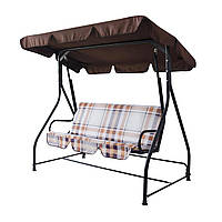 Гойдалка садова "Вероніка" (Бязь, Коричнево-фіолетова клітинка)