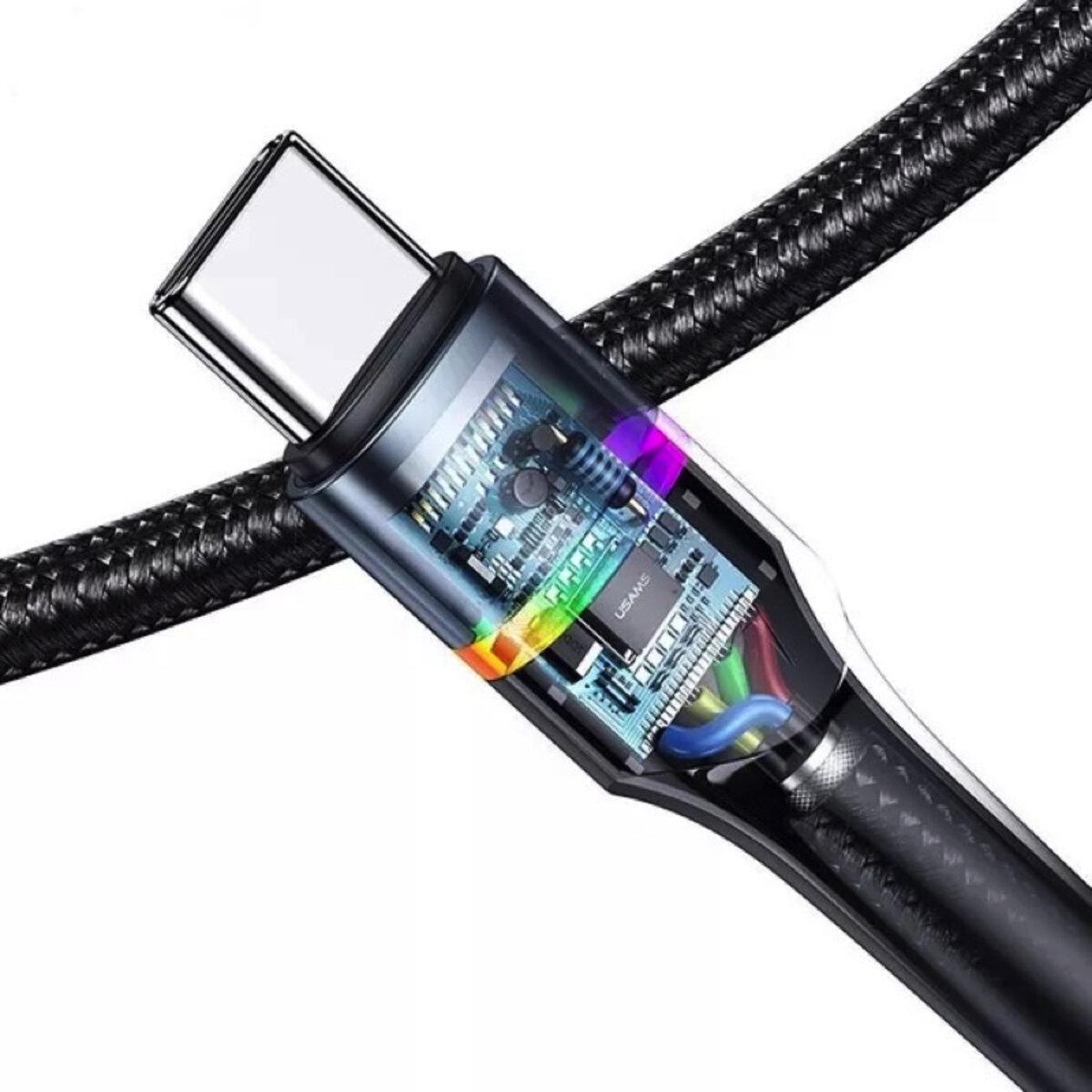 Кабель Usams US-SJ537 U76  Type-C to Type-C PD 100W Fast Charging & Data Cable 1.2m Black