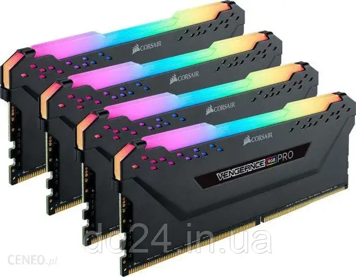 Пам'ять Corsair Vengeance RGB PRO 32GB (4x8GB) DDR4 3200MHz black (CMW32GX4M4C3200C14)