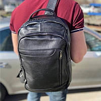 Хит! Новинка! Кожаный мужской рюкзак большой и вместительный из натуральной кожи Tiding Bag B3-10954A черный