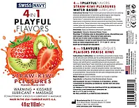Лубрикант на водній основі Swiss Navy 4 in 1 Playful Flavors Straw-Kiwi Pleasures 118 мл AIW Or2369, фото 2