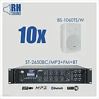 RH SOUND ST-2650BC/MP3+FM+BT + 10x BS-1060TS/W