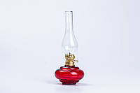 Керосиновая лампа светильник из стекла маленькая Красный