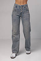 Женские джинсы Straight с фигурной кокеткой - джинс цвет, 40р (есть размеры)