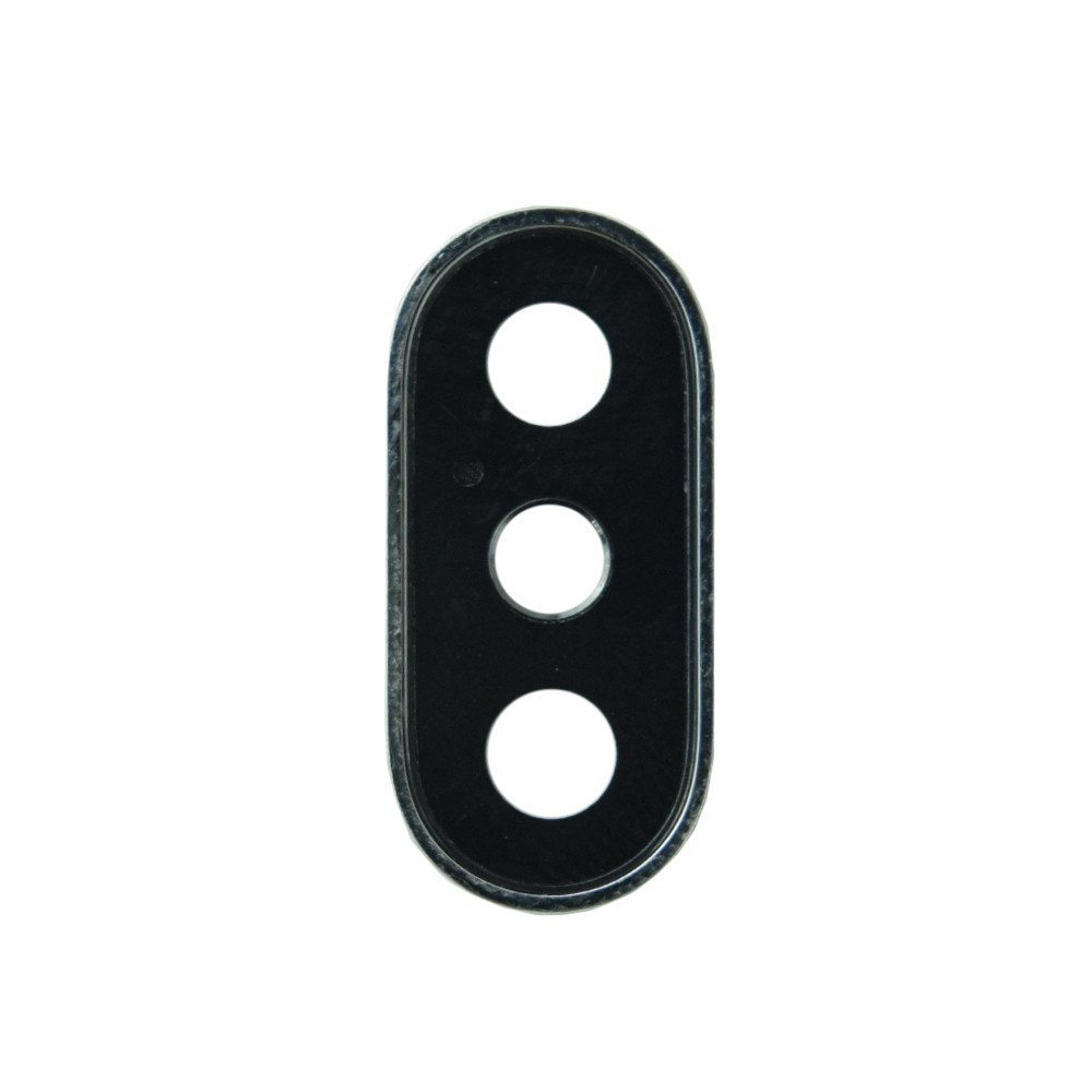 Скло камери iPhone X (з обідком) Silver