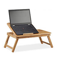 Бамбуковый регулируемый по высоте стол для ноутбука