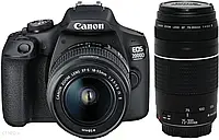 Фотоапарат Canon EOS 2000D czarny + EF-S 18-55mm IS II + EF 75-300mm III