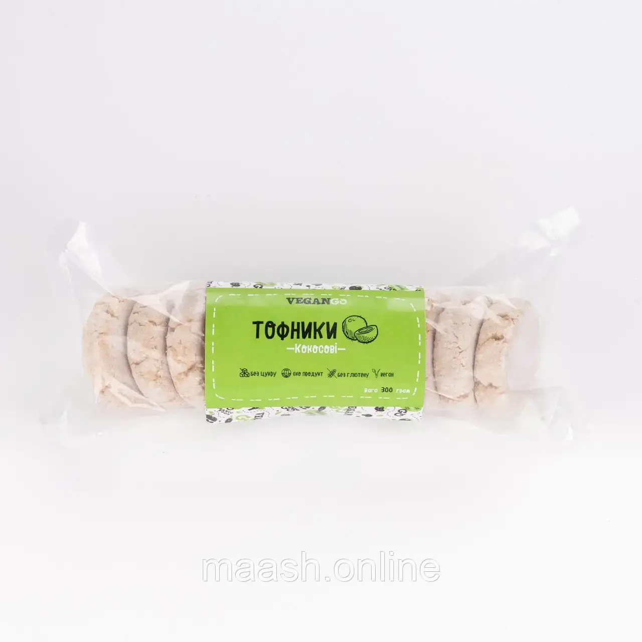 Тофники веган кокосові без цукру VeganGo, 300 г