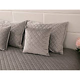 Двостороння декоративна подушка “velour” grey ромб 40х40 см Руно, фото 3