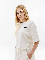 Женская Футболка Nike W NSW RIB JRSY SS TOP Бежевый M (7dDV7870-133 M)